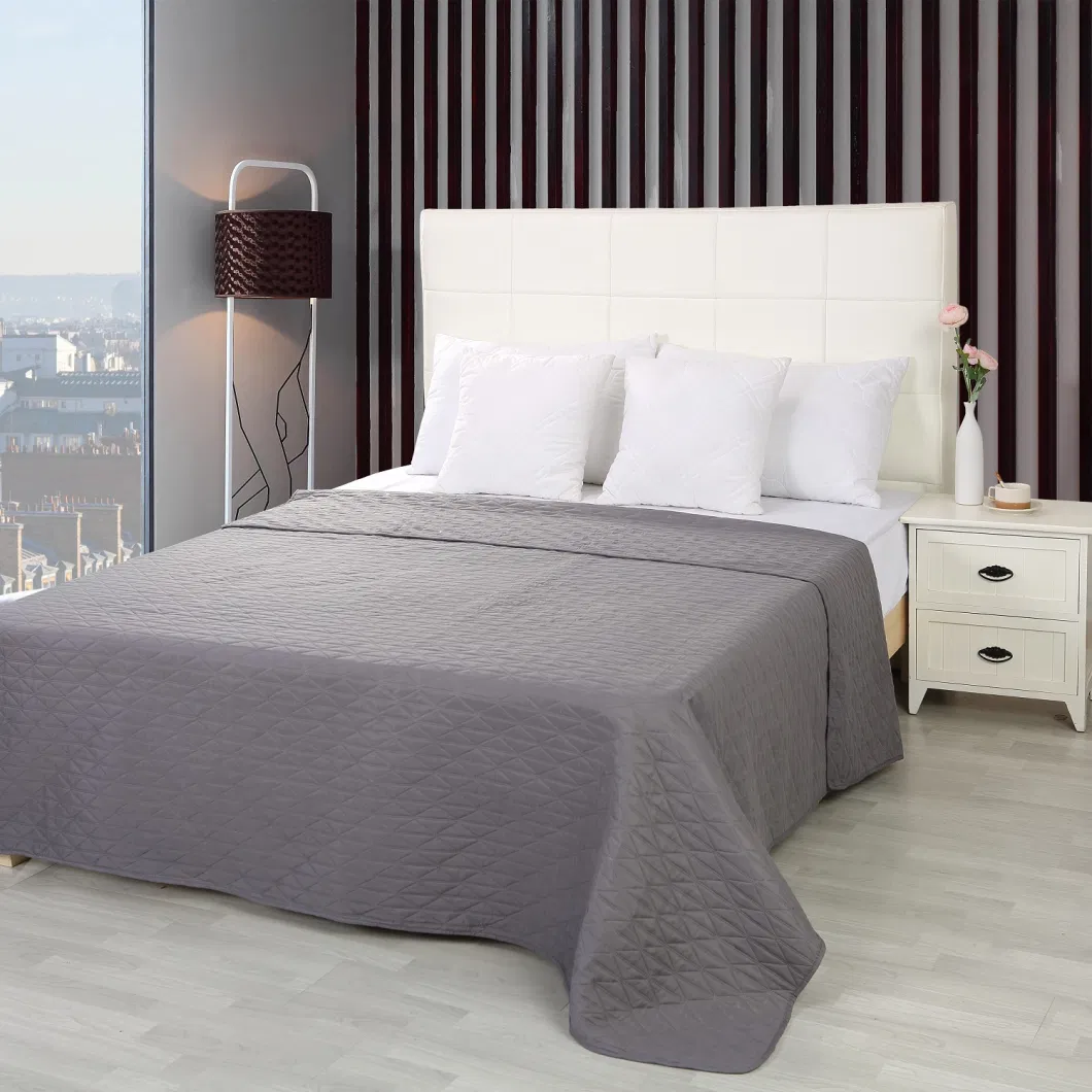 Factory Supplier Brushed Microfiber New Design Ultrasonic Bedspread with Polyester Filling Quilt