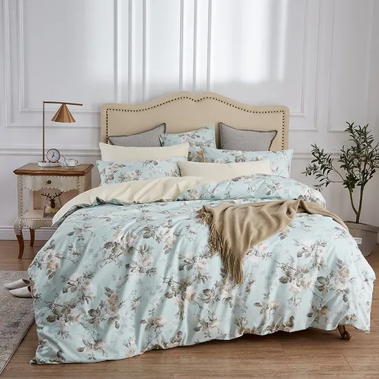 중국 홈 섬유 인쇄 폴리 에스터 이불 커버 침대 시트 침대 침구 세트