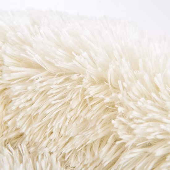 긴 가짜 모피 패브릭 개 침대 편안한 도넛 라운드 개 침대 슈퍼 부드러운 빨 애완 동물 쿠션 침대