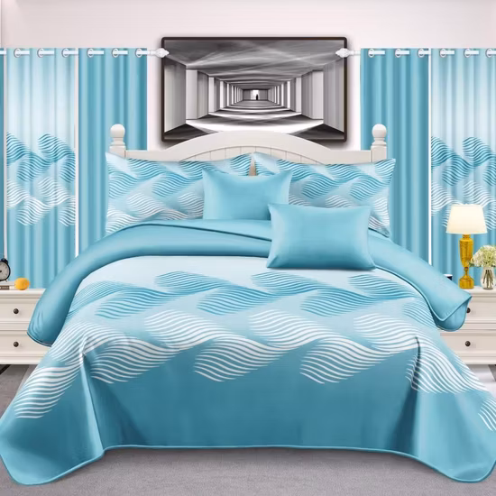 중국 홈 섬유 3D 초음파 퀼트 솔리드 침대보 기하학적 패턴 침대 시트 마이크로 화이버 퀼트