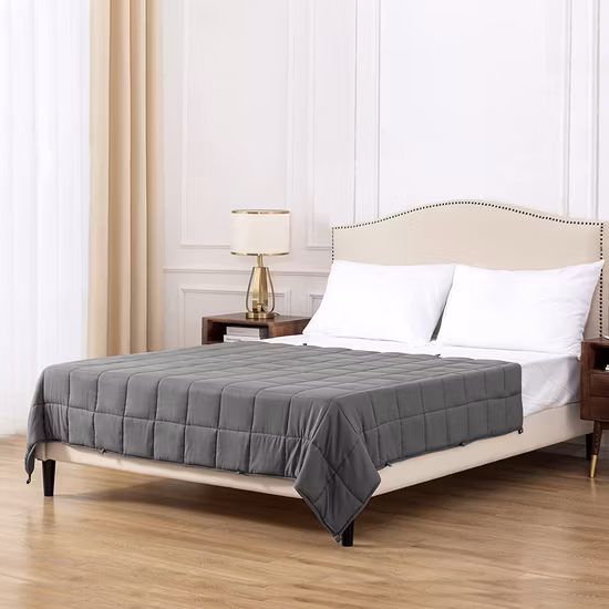 샘플 사용자 정의 Minky 이중층 가중 담요 면 커버 사용자 정의 회색 색상 소프트 가중 담요